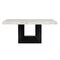 Homeroots 70" White and Black Faux Marble and Wood Pedestal Base Dining Table 564890 - alternate 1