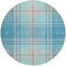 Homeroots 8' Teal Blue Gray And Brown Round Plaid Washable Indoor Outdoor Area Rug 596365 - alternate 5