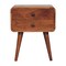 Homeroots 22" Brown Solid Wood Two Drawer Nightstand 651602 - alternate 1
