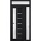 Vdomdoors Front Exterior Prehung FiberGlass Door Frosted Glass / Manux 8088 Matte Black / Sidelight and Trans MANUX8088EXD-BLK-W36+14 x H80+14-RH - alternate 4