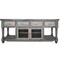 Homeroots 70" Blue and White Solid Wood Open shelving Distressed TV Stand 528736 - alternate 1