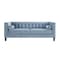 Homeroots 83" Slate Blue Velvet Wood Sofa With Toss Pillows 543951 - alternate 1
