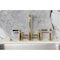 Kingston Brass Bridge Kitchen Faucet with Brass Sprayer, Polished Brass KS8282CTLBS - alternate 3