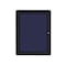 Ghent Ovation 1 Door Enclosed Fabric Bulletin Board, Black Frame, 3'H x 2'W, Blue OVK1-F93 - alternate 1