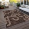 Homeroots 9' X 12' Chocolate And Beige Geometric Washable Indoor Outdoor Area Rug 614039 - alternate 6