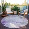 Homeroots 8' Lavender Gray And Ivory Round Abstract Washable Indoor Outdoor Area Rug 616875 - alternate 5