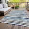 Homeroots 3' X 5' Navy Blue Beige And Ivory Striped Washable Indoor Outdoor Area Rug 598908 - alternate 4