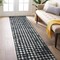 World Rug Gallery Geometric Distressed Abstract Washable Non Slip Runner Rug 2 ft x 8 ft Black WR69BLACK2X8 - alternate 1