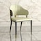 Leisuremod Aria Modern Dining Chair in Leather and Iron Legs with Curved Back in Taupe AC45TP - alternate 7