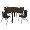 Regency Round Kee Adjustable Classroom Table W/ 4 Andy Stack Chairs, 48 in W, 48 in L, Neo Walnut TB48RNDNWAPBK45BK - alternate 1