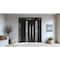 Vdomdoors Metal Double Doors Deux 1755 Black Enamel Opaque Black Glass 1 Sidelight and Top Transom Entry Mode DEUX1755DEXD-BLK-W72+16xH80+16-LH-O - alternate 2