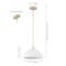 Jonathan Y Solene 11.75" 1-Light Modern Contemporary Adjustable Metal/Glass Dome LED Pendant, Almond/White JYL9565B - alternate 6