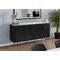 Monarch Specialties Cabinet, 66-in. Wide, Sideboard, Buffet, Dining Room, White Faux Marble, Black Laminate, Contemp I 1225 - alternate 3