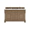 James Martin Vanities Brookfield 60 in. Double Vanity, Pecan w/3 CM Carrara White Marble Top 547-V60D-PCN-3CAR - alternate 1