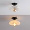 Jonathan Y Amara 10" 1-Light Mid-Century Classic Alabaster/Iron LED Semi Flush Mount, White/Black JYL1207B - alternate 5
