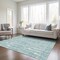 Homeroots 10' X 14' Teal Blue And Ivory Abstract Washable Indoor Outdoor Area Rug 588521 - alternate 3