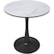 Leisuremod Bristol Modern Round Dining Table - MDF Wood Top with Powder Coated Steel Base BTBL-27MW - alternate 1