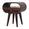 Homeroots 21" Walnut Solid Wood Oval One Drawer Nightstand 651584 - alternate 10