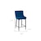 Homeroots Set of Two 30" Blue and Black Velvet and Metal Low Back Bar Height Bar Chairs, 2PK 555061 - alternate 4