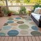 Homeroots 5' X 8' Khaki Fern Green And Teal Blue Geometric Washable Indoor Outdoor Area Rug 630580 - alternate 6