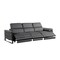 Homeroots 103" Dark Gray Top Grain Leather Reclining Metal USB Sofa 720332 - alternate 3