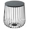 Leisuremod Round 15 in W, 16 in L, Manufactured Wood/Steel, Black RTBL-15BL - alternate 1