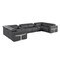 Homeroots Dark Gray Italian Leather Power Reclining U Shaped Eight Piece Sectional With Console 634666 - alternate 1