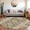 Homeroots 8' Beige Round Geometric Washable Indoor Outdoor Area Rug 607424 - alternate 4