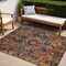 Homeroots 5' X 8' Red Orange and Blue Oriental Washable Non Skid Indoor Outdoor Area Rug 563785 - alternate 1