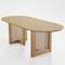 Homeroots 79" Natural Solid Wood and Rattan Double Pedestal Base Oval Dining Table 712185 - alternate 1
