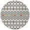 Homeroots 8' Ivory Red And Gray Round Geometric Washable Indoor Outdoor Area Rug 612186 - alternate 5