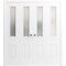 Vdomdoors Sliding Closet Double Bi-fold Doors, Mela 7012 White Silk with Frosted Glass, Sturdy Tracks Molding MELA7012DBF-WS-72 x 80 (4* 18x80) - alternate 1