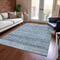 Homeroots 3' X 5' Blue And Gray Trellis Washable Indoor Outdoor Area Rug 616484 - alternate 4
