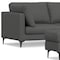 Homeroots 76" Gray Fabric Sofa With Ottoman With Black Legs 641074 - alternate 6