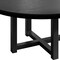 Homeroots 59" Black Solid Wood Mirrored Double Pedestal Base Round Top Dining Table 712150 - alternate 3