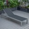 Leisuremod Marlin Patio Chaise Lounge Chair with Grey Aluminum Frame, Black MLGR-77BL - alternate 8