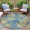 Homeroots 8' Blue And Beige Round Abstract Washable Indoor Outdoor Area Rug 630677 - alternate 5