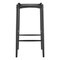 Homeroots 31" Black Rush and Solid Wood Backless Bar Height Bar Chair 556568 - alternate 5