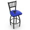 Holland Bar Stool Co 30" Blk Wrinkle St Louis Blues Swivel Bar Stool, Jailhouse Back L01830STLBlu - alternate 1
