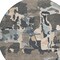 Homeroots 8' Taupe Gray And Beige Round Abstract Washable Indoor Outdoor Area Rug 599600 - alternate 6
