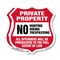 Signmission Private Property Shield Sign No Hunting, 6 inch X 6 inch, Plastic Sign, 2PK SHI-P-2PACK-6-446 - alternate 1