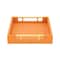 Homeroots 16" Orange And Gold Faux Shagreen Handmade Serving Tray With Handles 625650 - alternate 9