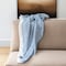 Homeroots 47" X 60" Blue Cotton Woven Turkish Towel Throw Blanket with Fringe 548872 - alternate 6