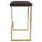 Leisuremod Quincy Quilted Stitched Leather Bar Stools with Gold Metal Frame, Charcoal Black QSG29BL - alternate 5