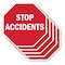 Signmission Stop Accidents, 10 inch X 10 inch, Aluminum Metal Signs, 5PK OC-A-5Pack-10-305 - alternate 1