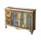 Homeroots 44in Brown Green and Gray Solid Wood Three Drawer Sideboard with Two Doors 389708 - alternate 3