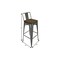 Homeroots Set of Four 30" Brown and Gray Solid Wood and Metal Low Back Bar Height Bar Chairs, 4PK 555107 - alternate 5