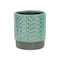 Homeroots 6in Turquoise Geometric Ceramic Indoor Outdoor Round Pot Planter 487459 - alternate 1