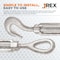 Jrex Safety Galvanized Steel Hook and Eye Turnbuckle - 5/16" x 4-1/2", 4PK GTB516-JR-HE-4PK - alternate 5