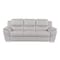 Homeroots 85" Light Gray Top Grain Leather Solid Wood Sofa 720443 - alternate 1